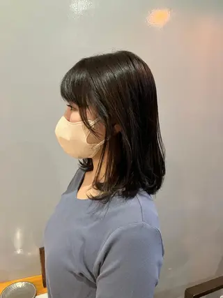 ミディアム カラー 渡辺俊介 暗髪カラー /美髪矯正/髪質改善のヘアスタイル