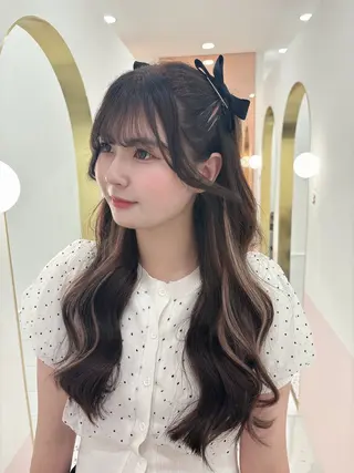 ロング 💎のぼりゆい/大須 ブリーチなしWカラーのヘアスタイル