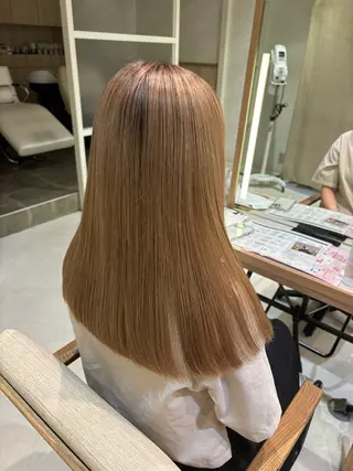 セミロング レイヤー/ベージュ/ Yurika🐝🌹のヘアスタイル