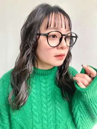 セミロング ブリーチなしWカラー レイヤー/KOHNOのヘアスタイル