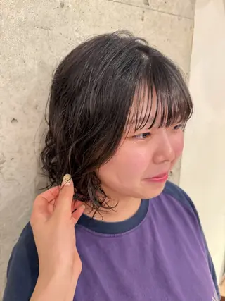 セミロング カラー パーマ 💕暖色カラー/艶髪 /Anzu💕のヘアスタイル