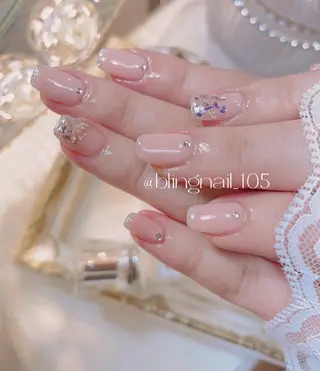 ネイル 23時まで❤︎韓国、 ワンホンネイルのネイルデザイン