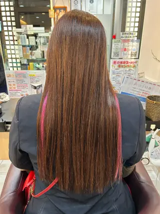 ロング カラー たけだゆめ ダブルカラーのヘアスタイル