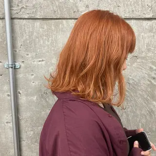 ミディアム 🟢ウルフ/スパイラ ルパーマ/大西🟢のヘアスタイル