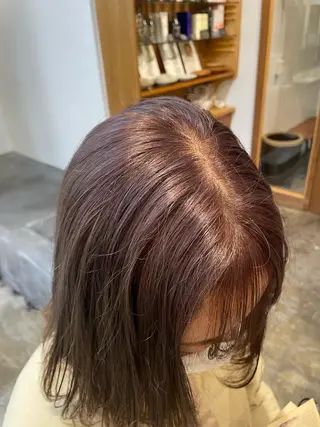 ミディアム オリーブカラー 長谷川のヘアスタイル