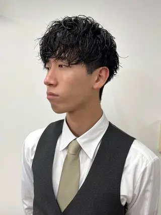 ショート カラー パーマ ヘアアレンジ メンズ 💎髪質改善特化💎 RUITOのヘアスタイル