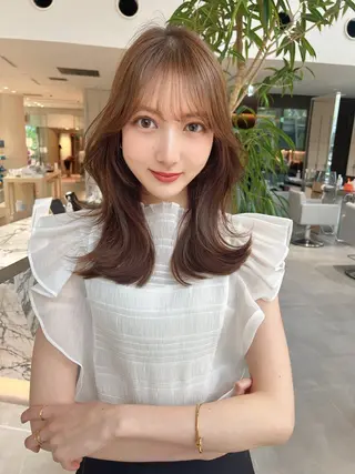 ミディアム カラー youres  hair恵比寿本店所属・小山潤/韓国レイヤー /ヘアケアマイスターのヘアスタイル