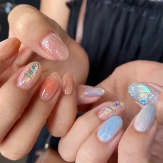 ネイル amuse 手書きニュアンスのネイルデザイン