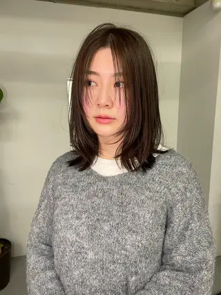 ミディアム カラー カットモデル/ ハイトーン/ゆうあのヘアスタイル