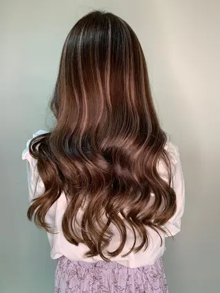 ロング カラー ヘアアレンジ 下妻 カラーエクステ難波のヘアスタイル