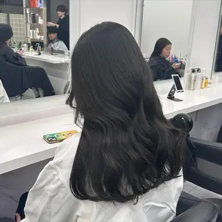 ロング カラー パーマ ヘアアレンジ メンズ キッズ ブリーチなしカラー/ ブラウン/レイヤーのヘアスタイル