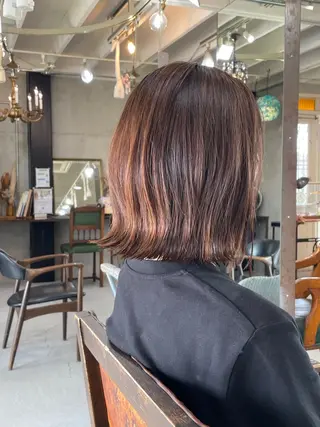 ミディアム 岡田 恭明のヘアスタイル