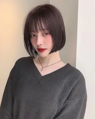 ショート ボブ/透明感ベージュ 🫧クルミ🌟のヘアスタイル