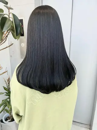 セミロング カラー パーマ ヘアアレンジ 透明感/オリーブ/ グレージュ/YUKAのヘアスタイル