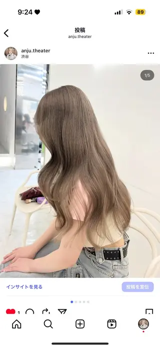 カラー 透ける透明感カラー 🤍anju🎀のヘアスタイル