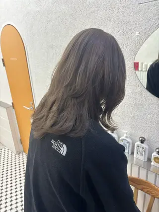 セミロング リン🔔ボブ cut ベージュカラー🤎のヘアスタイル