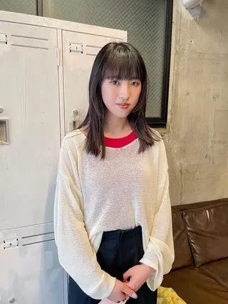 セミロング カラー パーマ/レイヤー 岩山丈一郎のヘアスタイル