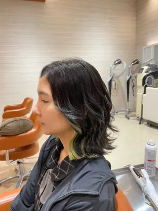 ミディアム カラー 脱白髪染め白髪ぼかし TERA（寺崎）のヘアスタイル