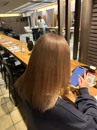 ミディアム 水光艶カラー/ 艶ブリーチ/颯のヘアスタイル