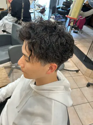 パーマ メンズ 大阪/梅田/シャドウ パーマ/ノボリユウタのヘアスタイル