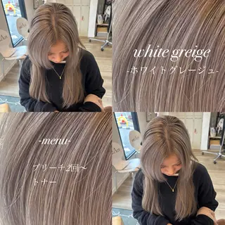 ロング 🎀ハイトーン/ 艶カラー/夕月🎀のヘアスタイル