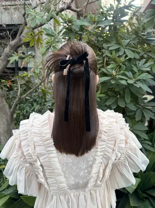 セミロング ヘアアレンジ 🎗️【ヘアセット 美眉】吉川玲🎗️のヘアスタイル