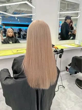 ロング カラー ヘアアレンジ 🫧モテる💗ダメー ジレスハイトーン🫧のヘアスタイル