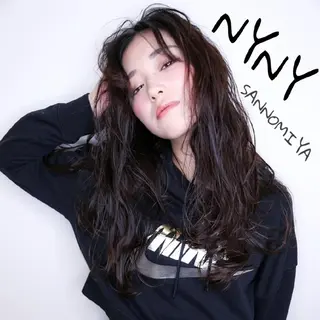 カラー セミロング ブリーチ/ヘアケア/ 艶髪/イギチハルのヘアスタイル