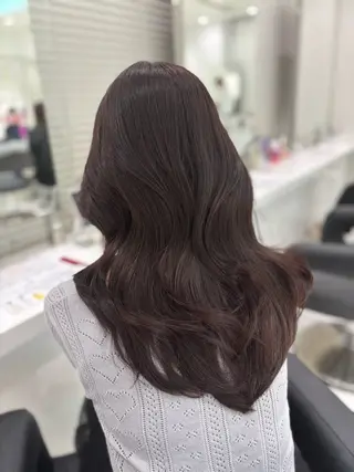 ロング カラー ブリーチなし透明感 ×縮毛矯正🤍ユウのヘアスタイル