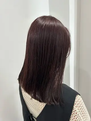 セミロング カラー 愛結 暖色カラー🎀🩰のヘアスタイル