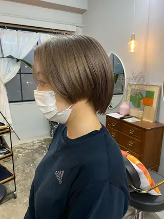 ショート カラー パーマ ヘアアレンジ メンズ キッズ ネイル マツエク・マツパ アイブロウ chapter問屋町 💘小室明華のヘアスタイル