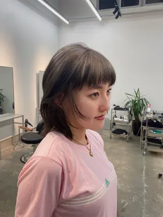 ミディアム カラー 佐久間 一稀のヘアスタイル