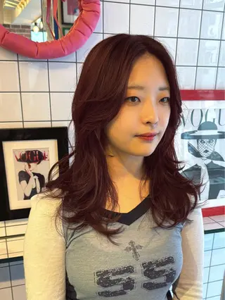 セミロング カラー ウルフレイヤー エクステ/kokiのヘアスタイル