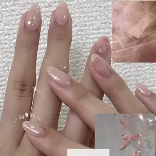 ネイル MINAMI໒꒱ Y2K、韓国ガーリーのネイルデザイン