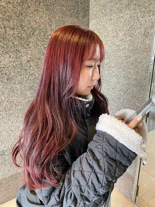 ロング カラー 酸性ストレート/ 髪質改善/イソヤトモのヘアスタイル