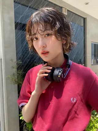 ミディアム カラー パーマ 鎌田健/パーマ ボブ/レイヤー/のヘアスタイル