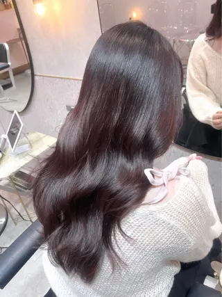 ロング Loom.by Sea【新宿】所属・暖色カラー/新宿/韓 国風レイヤー鮫島志穂のヘアスタイル