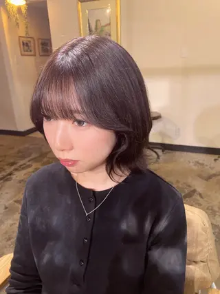 ミディアム カラー La fith hair ray 札幌店所属・顔まわり/W カラー/リョウのヘアスタイル