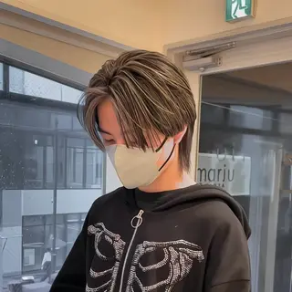ミディアム メンズバレイヤージュ 🔥メンズカット🔥のヘアスタイル