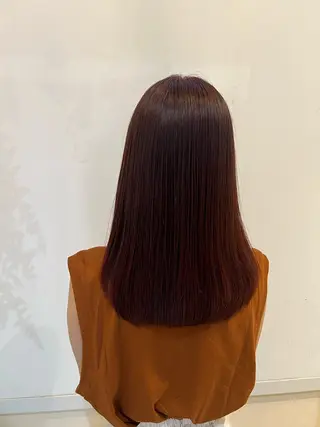 ロング カラー ブリーチしない暖色 カラー🥀杉 優菜のヘアスタイル