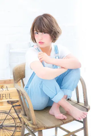 ショート カラー パーマ ナガイ ユウキのヘアスタイル