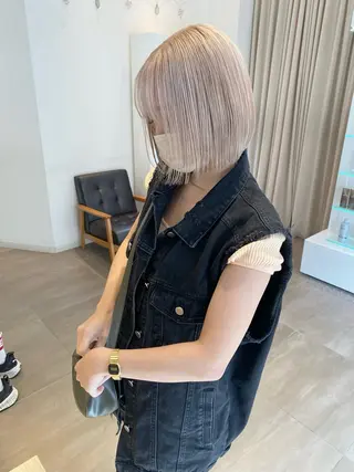 ミディアム 💎【髪質改善カラー 艶髪×縮毛矯正】💎のヘアスタイル