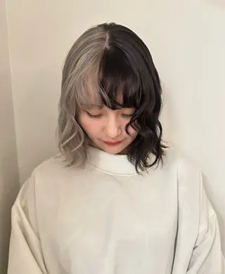 ミディアム カラー tonari所属・透明感カラー/中崎町 fukaのヘアスタイル