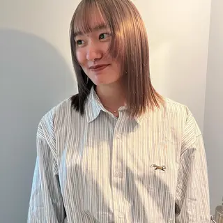 ミディアム カラー 舟橋耀/ブリーチカラ ー/レイヤーカットのヘアスタイル