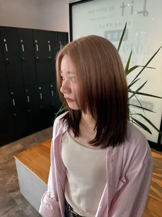 ミディアム 🧋ミルクティーカラ ー🧋特化小林拓登のヘアスタイル