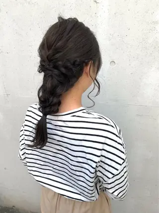 セミロング ヘアアレンジ 酸性縮毛矯正🧴韓国 レイヤー/髪質改善のヘアスタイル