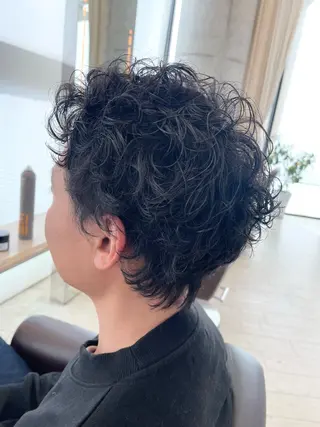 ショート パーマ メンズ ⚾️横浜メンズカット 阿部龍馬🍺🍔のヘアスタイル