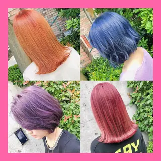 セミロング カラー ヘアアレンジ メンズ キッズ 💟Chloe原宿店 🩶ハイトーンのヘアスタイル