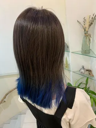 セミロング カラー 透けるbrown カラー🎗♡yukaのヘアスタイル