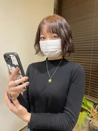 ミディアム カラー パーマ レイヤー／似合わせ TAKUYAのヘアスタイル